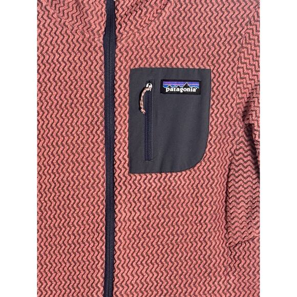 Patagonia Womens R1 Air Full Zip Hoody Rosehip Pink Jacquard Fleece Jacket Sz M - Picture 4 of 11
